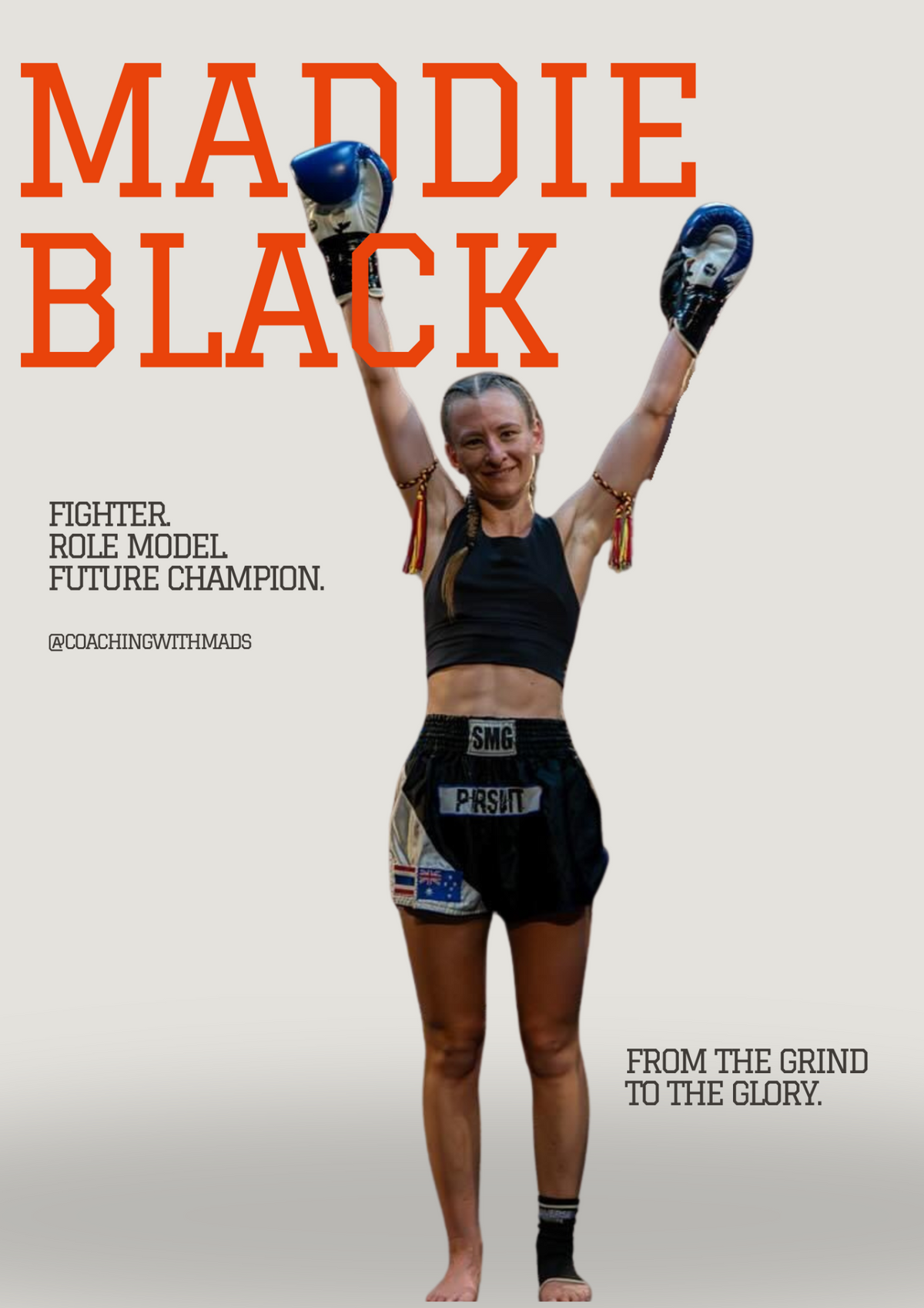 Maddie Black, Muay Thai fighter sponsored by Game Time Coffee